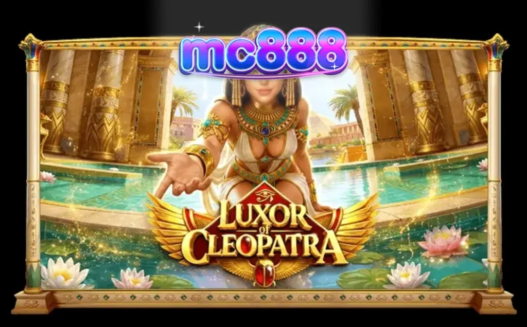 Tampilan visual slot Luxor of Cleopatra dengan simbol emas dan latar belakang istana Mesir